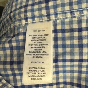 Vineyard Vines Boys Blue Plaid Long Sleeve Button Up Shirt Size 16